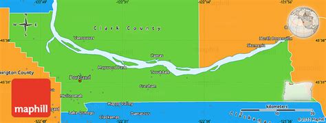 Political Simple Map of Multnomah County