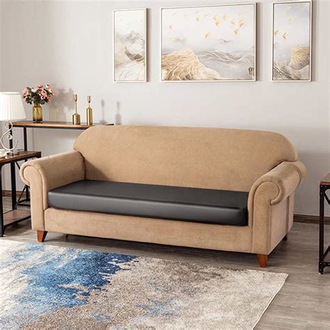 Sofa Seat Cushion Cover, Faux Leather Stretchy Chair Loveseat Couch ...