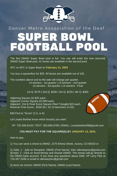 DMAD: Super Bowl Football Pool – January 13, 2024 (Deadline) | Deaf ...