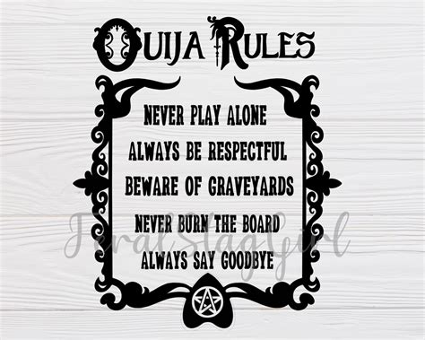 Ouija Rules SVG / Ouija SVG / Pagan SVG / Gothic Svg / Cricut - Etsy Australia