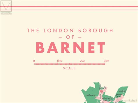 Barnet (London borough) retro map giclee print – Mike Hall Maps ...