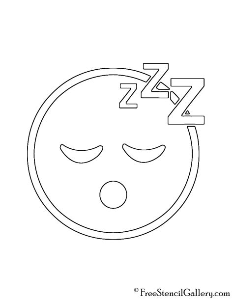 Emoji - Sleeping Stencil | Free Stencil Gallery