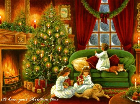 Christmas Wallpaper: Vintage Christmas | Old christmas, Christmas ...