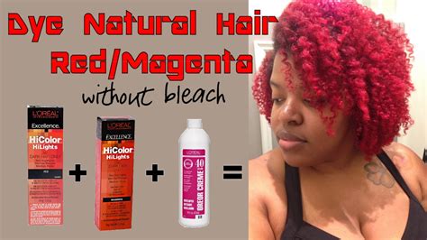 Dye Natural Hair Red or Magenta without Bleach using L'Oreal HiColor Hilights in Red & Magenta ...