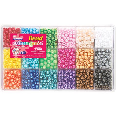 Giant Bead Box Kit 2300 Beads/Pkg-Pearl | Beaded boxes, Bead kits, Pony ...