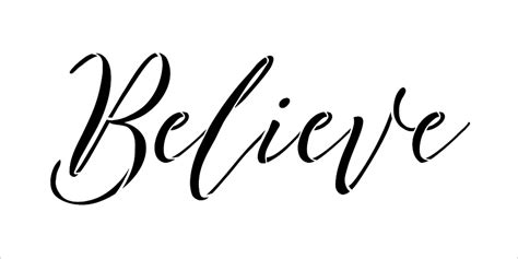 Believe - Cursive - Word Stencil - 24" x 10" - STCL2096_4 - by StudioR12