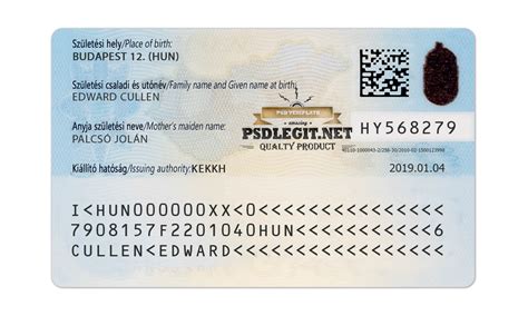 Hungary ID Card PSD Template - PSDLEGIT