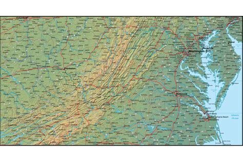 Map of Virginia and the Surrounding Region