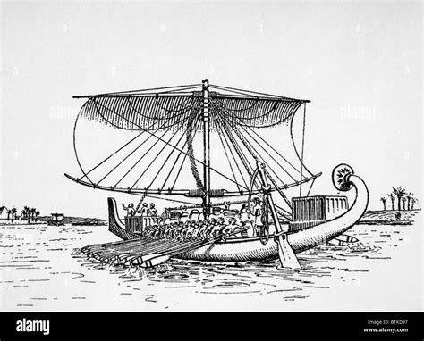 Egyptian Nile boat of the Twelfth Dynasty, ca. 2500 B.C Stock Photo - Alamy