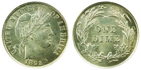 1892 Barber Dime Coin Value Prices, Photos & Info