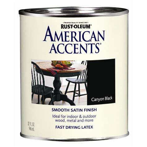 Rust-Oleum American Accents 1-Quart Exterior Satin Canyon Black Latex-Base Paint at Lowes.com