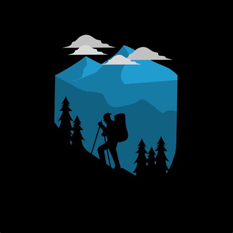 illustration vector of people hiking mountain suitable for print,etc ...