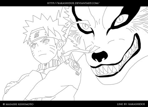 Naruto and Kurama Lineart | Desenhos para colorir naruto, Naruto e sasuke desenho, Desenhos para ...