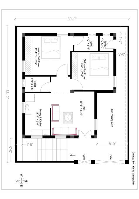 30 x 36 East facing Plan | 2bhk house plan, Indian house plans, Drawing ...