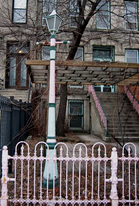Pink Iron | Wrought iron fence and lamp on Ashland Avenue on… | Flickr