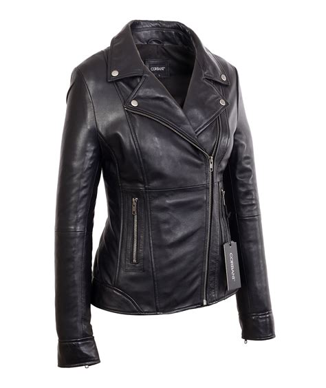 Womens Black Mid Length Asymmetrical Lambskin Real Leather Jacket - Genuine Leather Jackets by ...