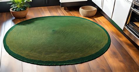 Add a Touch of Nature with Handwoven Hunter Green Jute Kitchen Rugs - Totinos Kitchen