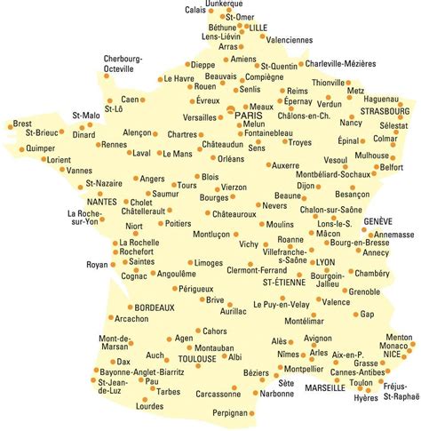 France city map - Map of France with all cities (Western Europe - Europe)