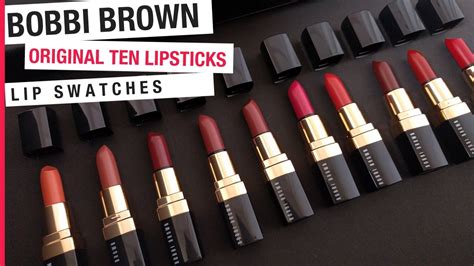 [NEW!] Bobbi Brown Original Ten Lipsticks swatches | spiffykerms - YouTube