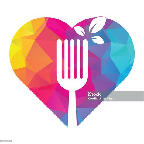 Healthy Food Heart Shape Concept Logo Design Stock Illustration ...