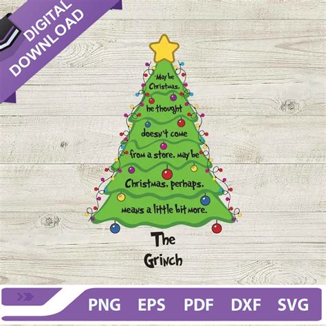 Christmas Tree The Grinch Quotes SVG, Grinch Maybe Christmas - Inspire ...