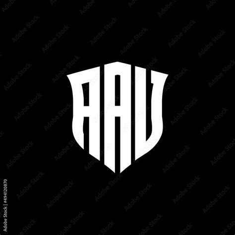 AAU letter logo design with black background in illustrator, cube logo ...