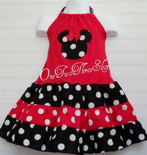 Custom Boutique Clothing Minnie Mouse Tiered Halter Dress | Etsy