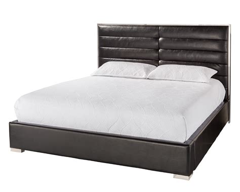 COWAN BED QUEEN BLACK LEATHER | Modern bed, At home furniture store, Leather platform bed