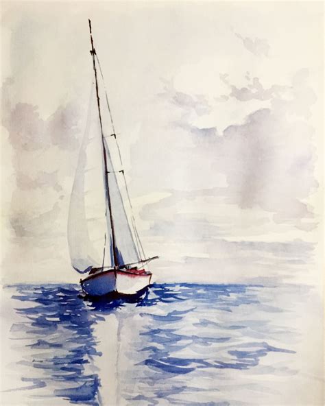 Pin on By the sea | Sailing art, Sailing painting, Watercolor boat