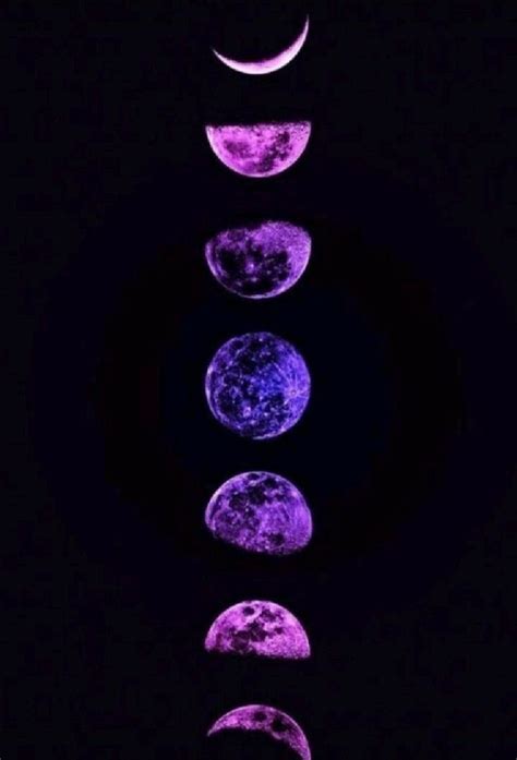 Purple and Black Moon Phases Wallpaper