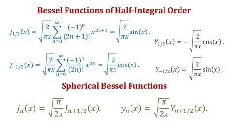 Special Functions: Bessel Functions of Half-Integral Order & Spherical ...