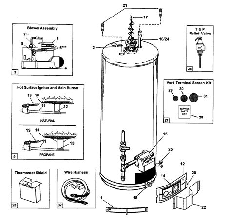 Gas Hot Water Heater Parts Diagram