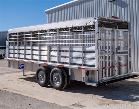 2023 Gooseneck 20 Ft Aluminum Stock Trailer w/ Treated Wood Floor