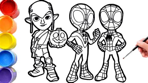 COLORING Marvel's Spidey and His Amazing Friends and villains | DISNEY JR - spider man toys