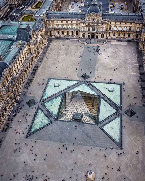 Aerial view of Louvre museum in Paris | Louvre pyramid, Paris travel ...