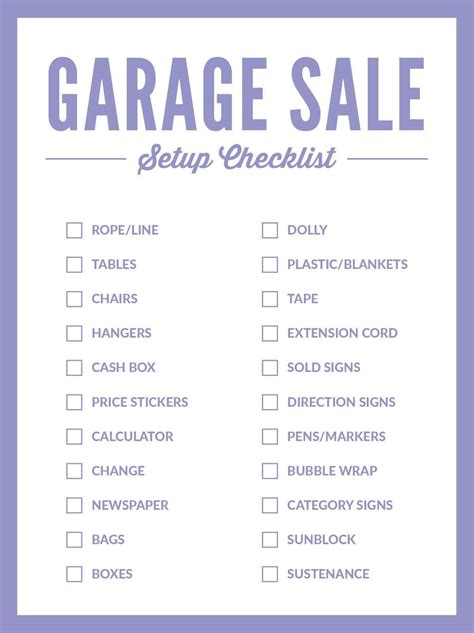 Printable Garage Sale Signs and Tips | Garage sale signs, Garage sale pricing guide, For sale sign