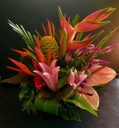 Floral arrangement of tropical flowers grown and designed in Kununurra