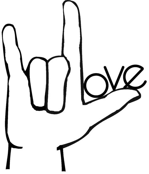 I Love You Sign Language Drawing | Free download on ClipArtMag