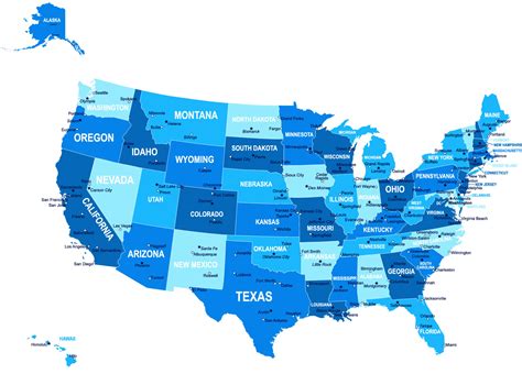 Map Of America States And Cities - Bank2home.com