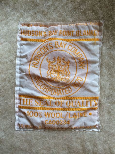 Vintage Hudson's Bay point blanket label. Made in England, but iconically Canadian! My ...