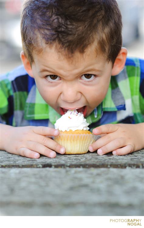 boy eating cupcake on his birthday - Etobicoke Family Photographer ...