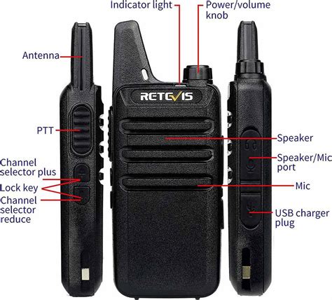 Retevis RT22 Two Way Radio Long Range Rechargeable (4 Pack)