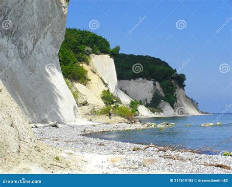 The Chalk Cliffs of Ruegen Island, Huge Boulders in the Baltic Sea, Jasmund National Park, Rugen ...