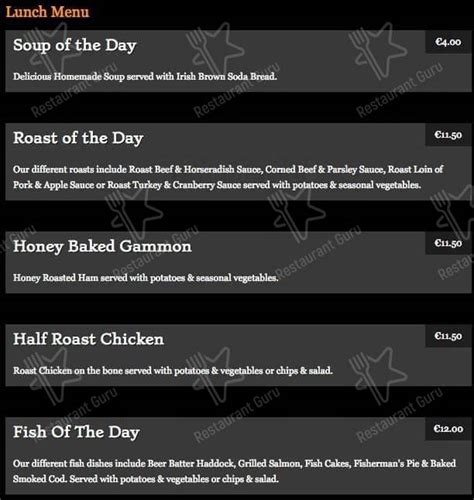 Menu at The Duke Dublin pub & bar, Dublin, 9 Duke St