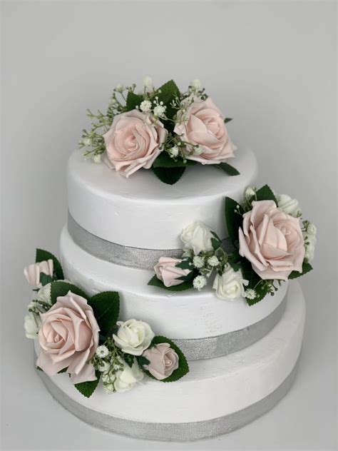 Artificial Wedding Cake Topper Flower 3 piece gypsophila