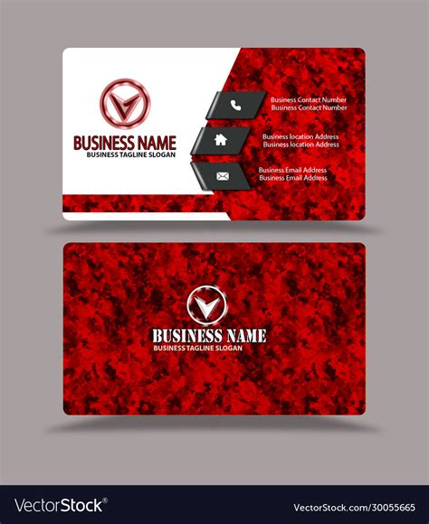 Red business card white background template Vector Image