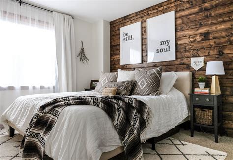 A Modern Rustic Bedroom - see how to blend modern and rustic styles to create a cozy bedroom ...