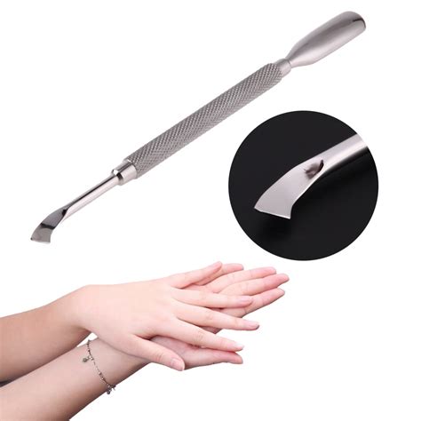 1pc Stainless Steel Cuticle Pushers Remover Finger Dead Skin Push Nail Cuticle Pusher Manicure ...