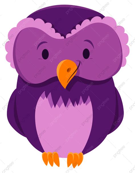 Bird Owl Cartoon Vector PNG Images, Cartoon Illustration Of Cute Purple Owl Bird Funny Animal ...