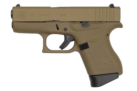 Glock 43 9mm Flat Dark Earth (FDE) Single Stack Pistol | Sportsman's ...